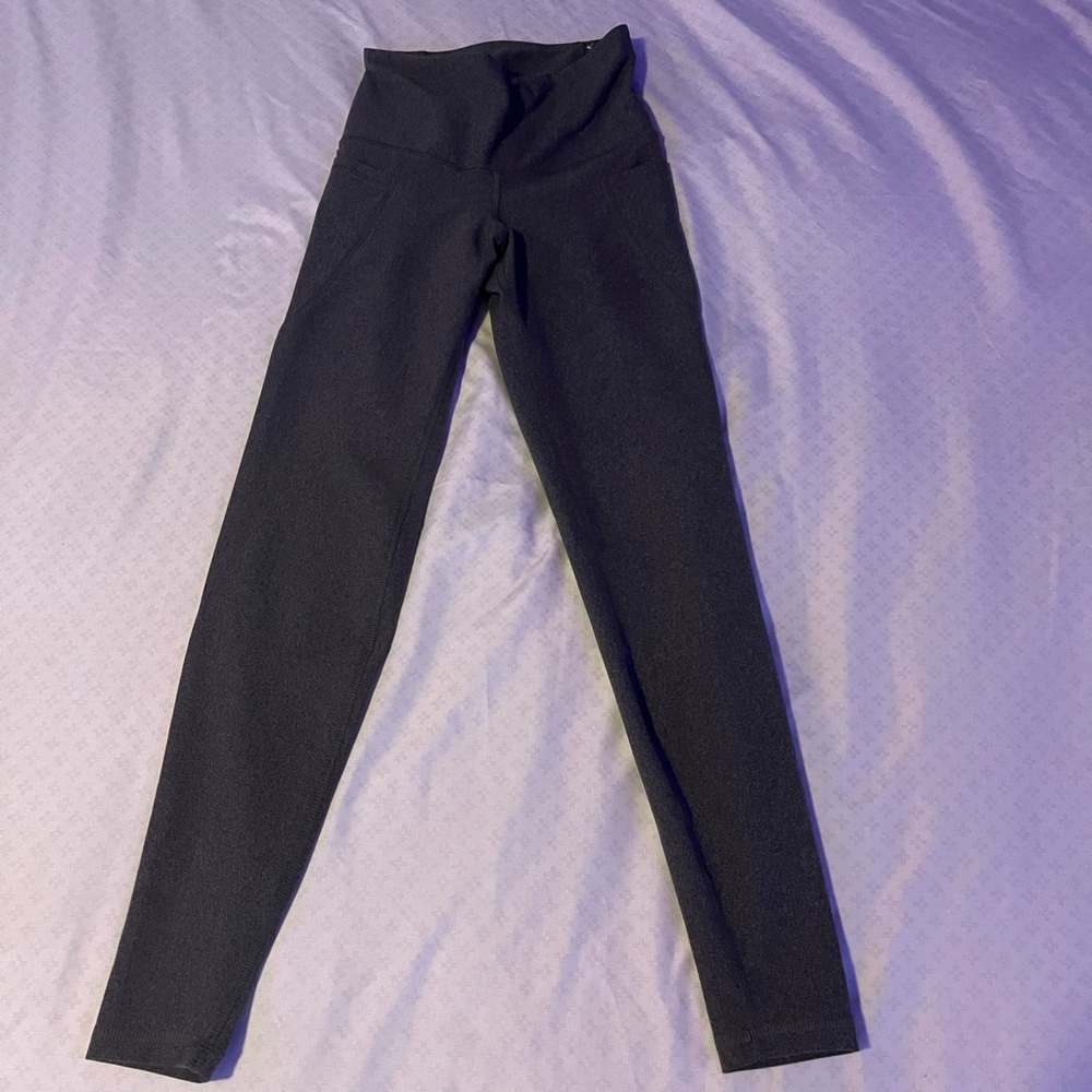 Womens Dark Grey High Rise Leggings